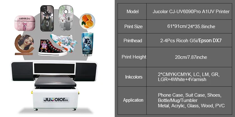 Industrial 3 Heads High Speed 6090 3D LED Lamp Inkjet UV Flatbed Printer with Rotary for Signs Case Cell Phone Stainless Bottle Foam Board Plastic