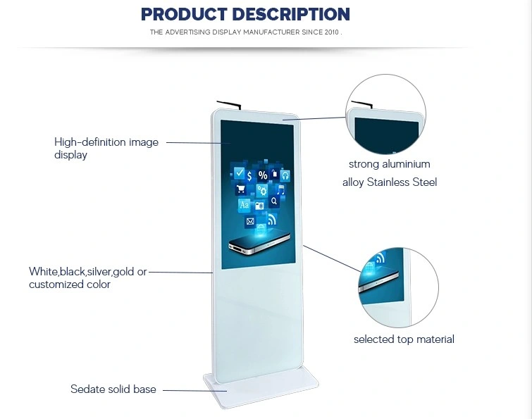 Floor Stand Digital Signage 43-55 Inch 3D Advertising Display Touch Screen Monitor Vertical Digital Signage Display LCD Digital Signage