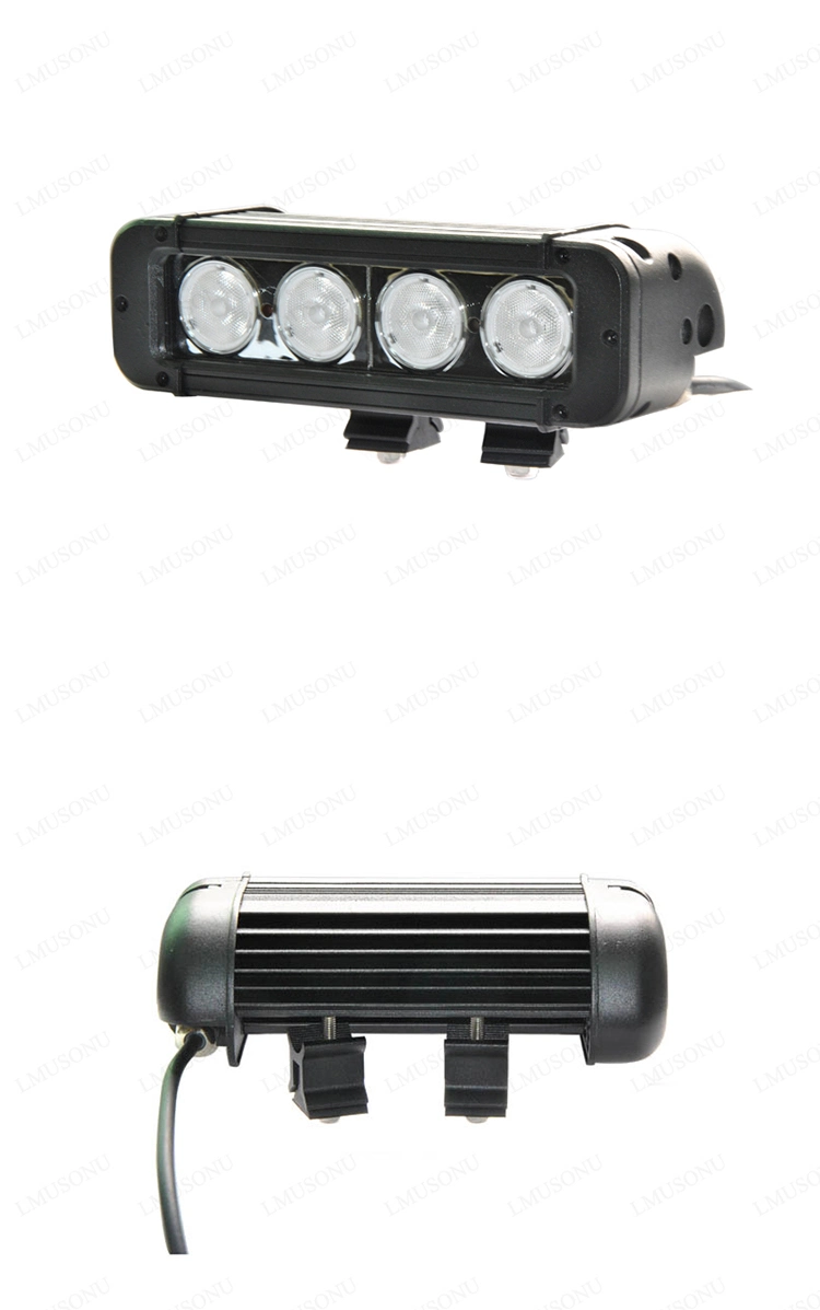 Lmusonu off Road LED Flood Lights High Power 12V 4X4 Small 8&quot; 40W Light LED Bar Single Row Motorcycle Accessories