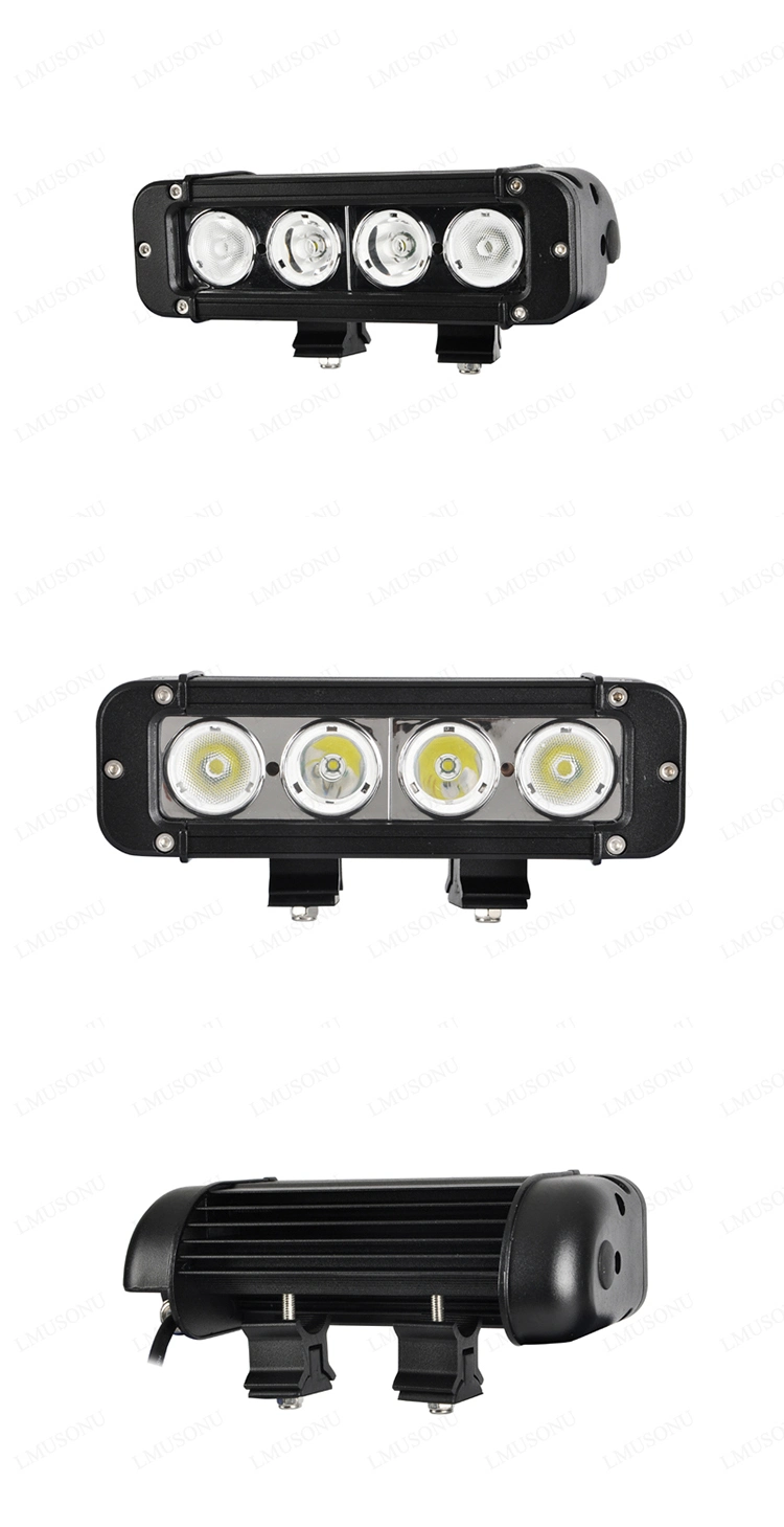 Lmusonu off Road LED Flood Lights High Power 12V 4X4 Small 8&quot; 40W Light LED Bar Single Row Motorcycle Accessories